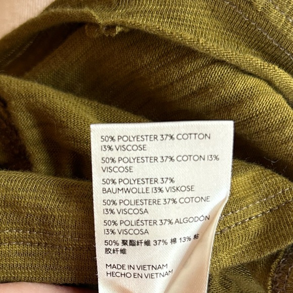 Free People We The Free Natasha Puff Long Sleeve Ruched Top Olive Green Sz Small - Picture 9 of 10